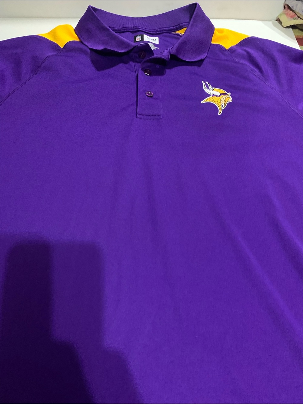 Men's Purple Short-Sleeve Polo with Yellow Shoulder Accents